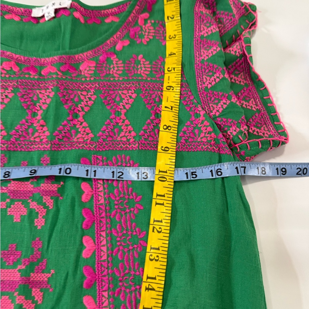 THML Embroidered Flutter-Sleeve Top in Green & Pink in size medium - Picture 10 of 10